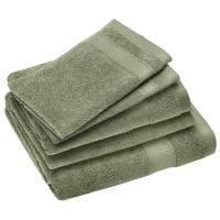 Parure de bain 100% coton 550 g/m2 collection NAÏA par lot de 5 vert Olive