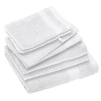 Parure de bain 100% coton 550 g/m2 collection NAÏA par lot de 7 Blanc