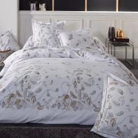 Parure de lit 200x200 cm Percale pur coton PLUMES 3 pièces