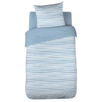 Parure de lit 140x200 cm 100% polyester microfibre BLIS bleu 2 pièces