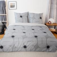 Parure de lit 260x240 cm microfibre FROGGUIE gris 3 pièces