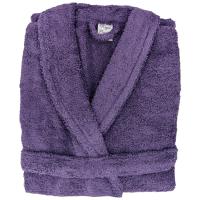 Peignoir col châle ROYAL CRESENT éponge coton taille M violet prune