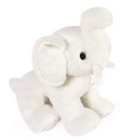 Peluche éléphant 35 cm polyester collection PREPPY CHICS blanc