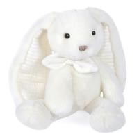 Peluche lapin 30 cm polyester collection PREPPY CHICS blanc