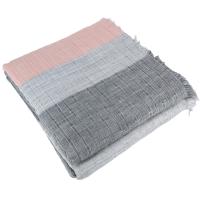 Plaid en  triple gaze de coton 150x180 cm LUANDA Gris rose thé