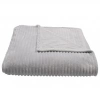 Plaid 100% polyester 150x200 cm microvelours DOLCE gris perle