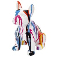 Sculpture bouledogue français collection GALERIE D'ART multicolore