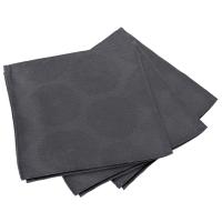 Lot de 3 serviettes de table 45x45 cm HÉLIOS Anthracite 100% coton + enduction acrylique