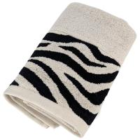 Serviette de toilette absorbante 100% coton 50x100cm ZEBRA bordure beige