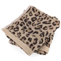 Lot de deux serviettes invités 33x50 cm pur coton collection LEOPARD beige