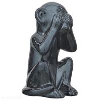 Statue 3 singes en ceramique collection collection MONKEY noir