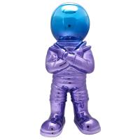 Statue astronaute electroplate en céramique collection ASTRONAUTE violet