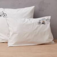 Taie d'oreiller 50x70 cm percale de coton AMSTERDAM blanc Mascarpone