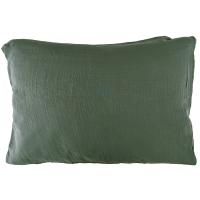 Taie d'oreiller 50x70 cm double gaze de coton CASSIS Vert argile