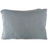 Taie d'oreiller 50x70 cm double gaze de coton CASSIS Bleu glacier