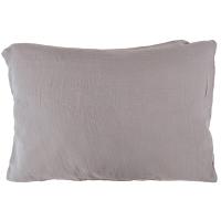 Taie d'oreiller 50x70 cm double gaze de coton CASSIS Gris galet