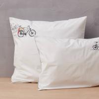 Taie d'oreiller 65x65 cm percale de coton AMSTERDAM blanc Mascarpone