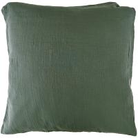 Taie d'oreiller 65x65 cm double gaze de coton CASSIS Vert argile