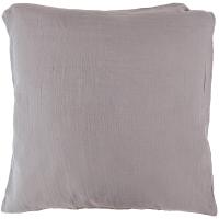 Taie d'oreiller 65x65 cm double gaze de coton CASSIS Gris galet