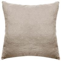 Taie d'oreiller uni 65X65 cm 100% lin lavé SONATE beige Chanvre