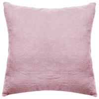 Taie d'oreiller uni 65X65 cm 100% lin lavé effet froissé SONATE rose Rose