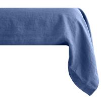 Taie de traversin uni 195X43 cm 100% lin lavé SONATE bleu Indigo