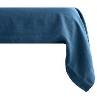 Taie de traversin uni 195X43 cm 100% lin lavé SONATE bleu Marine