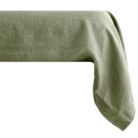 Taie de traversin uni 195X43 cm 100% lin lavé SONATE vert Sauge