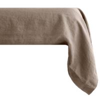 Taie de traversin uni 195X43 cm 100% lin lavé SONATE marron Tabac