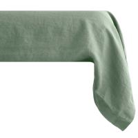 Taie de traversin uni 195X43 cm 100% lin lavé SONATE vert Thym