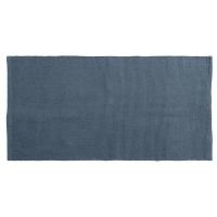 Tapis rectangulaire 70x140 cm pur coton collection MOOREA bleu ardoise