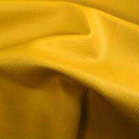 Tissu d'ameublement en simili cuir uni KARIA laize 140 cm jaune Curcuma