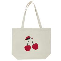 Tote Bag polyester et coton collection IBIZA 40x50 cm motif cerise beige