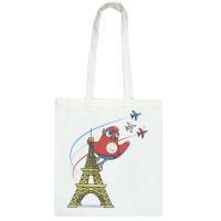 Tote Bag en polyester Jeux Olympiques PARIS 2024 motifs Paris blanc