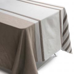Nappe Brunch en polyester coloris blanc ovale 180x300 - Tradilinge