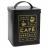 Boite de rangement 1.5L en métal motif café collection BLACK MAT noire