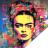 Carré simili 44x44 cm collection KARIA personnage Frida Kahlo multicolore