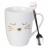 Coffret mug 35 cl en céramique avec cuillère collection CAT personnage chat blanc