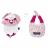 Doudou amusette 30 cm polyester collection LES PETITS FUTÉS lapin rose