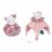 Doudou boule 25 cm polyester collection LES PETITS FUTÉS chat rose