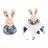 Doudou boule 25 cm polyester collection LES PETITS FUTÉS lapin blanc