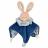 Doudou boule 25 cm polyester collection LES PETITS FUTÉS lapin bleu