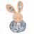 Doudou boule 25 cm polyester collection LES PETITS FUTÉS lapin bleu