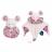 Doudou boule 25 cm polyester collection LES PETITS FUTÉS souris rose