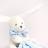 Doudou lapin 10 cm polyester collection J'AIME MON DOUDOU bleu