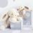 Doudou lapin 16 cm polyester collection LAPIN BONBON blanc/beige taupe