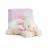 Doudou lapin 16 cm polyester collection LAPIN BONBON blanc/rose