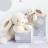 Doudou lapin 20 cm polyester collection LAPIN BONBON blanc/beige taupe