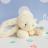 Doudou lapin 20 cm polyester collection LAPIN BONBON blanc/bleu