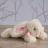 Doudou lapin 20 cm polyester collection LAPIN BONBON blanc/rose